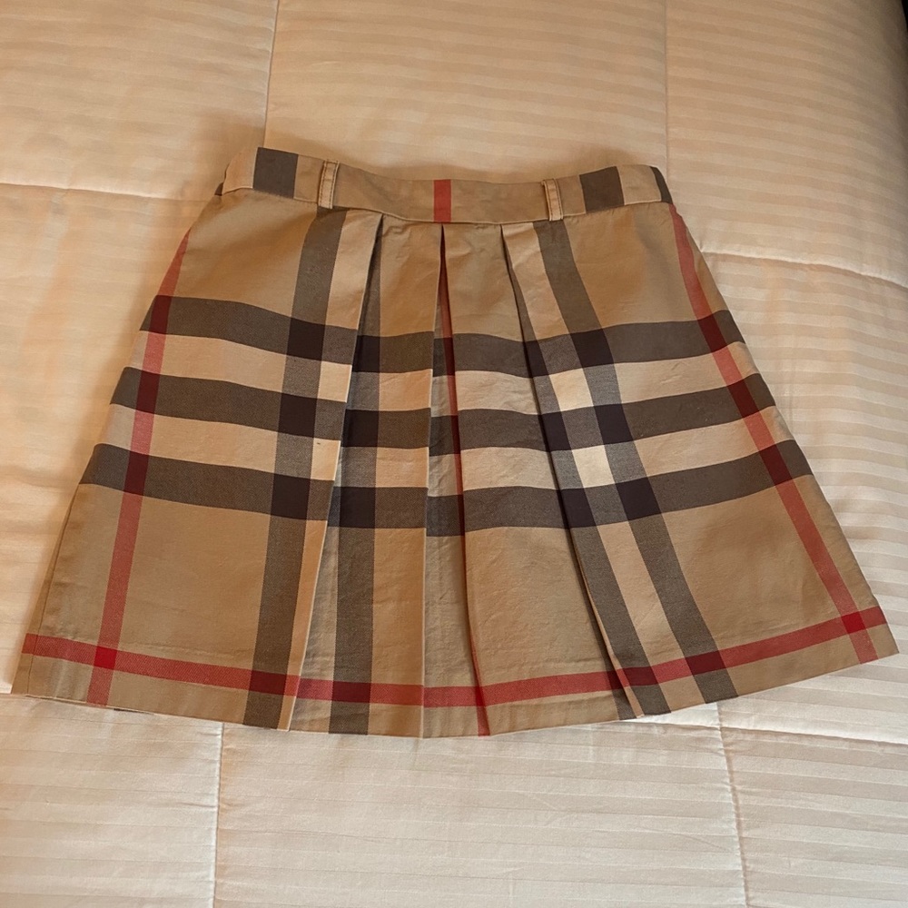 Girls Burberry Classic Pleated Nova Check Skirt